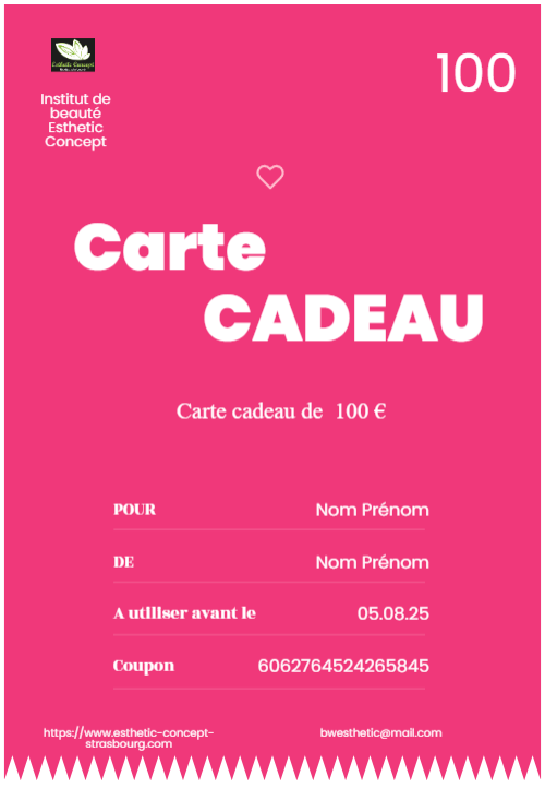 Carte cadeau d’une valeur de 100€