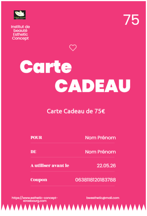 Carte cadeau d’une valeur de 75€